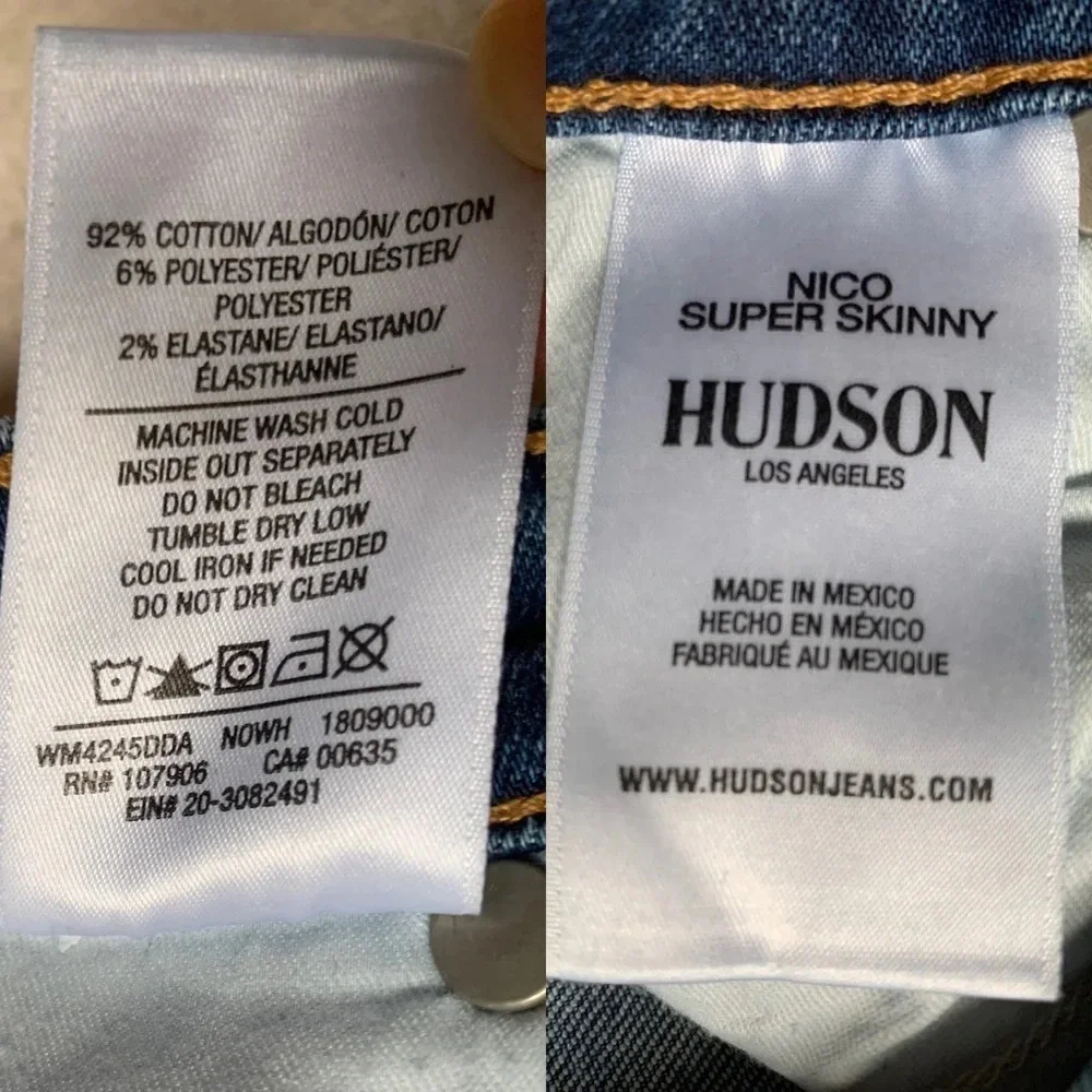 HUDSON Nico Super skinny with detailed front legs, size 24